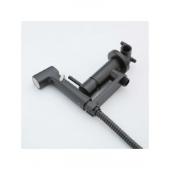 AQ1819MB НИКА комплект для гигиенического душа встроенный (смеситель + гигиеническая лейка + шланг), матовый черный