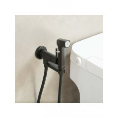 AQ1819MB НИКА комплект для гигиенического душа встроенный (смеситель + гигиеническая лейка + шланг), матовый черный