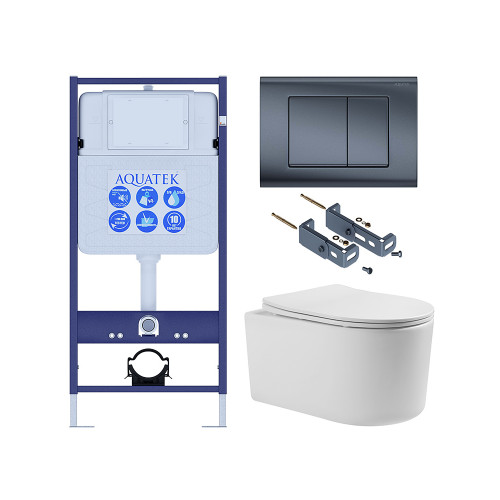 SET AQUATEK МИЯ Т-033 4в1(рама AQUATEK Standard INS-0000012+крепёж KKI-0000016 +кнопка KDI-0000033 +унитаз МИЯ AQ2004T-00 с тонким сиденьем soft-close