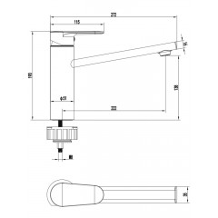 AQ1880BGM НИКА смеситель для кухни, оружейная сталь