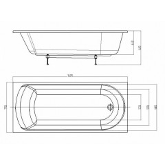 Ванна Ника прямоугольная 160*75см