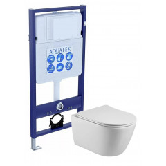 SET AQUATEK БЕТТА (рама AQUATEK Standard INS-0000012(без клавиши и крепежа)+унитаз БЕТТА AQ1253W-00 с тонким сиденьем soft-close