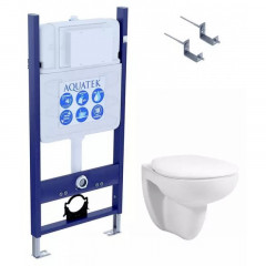 SET AQUATEK КАИР KKI/14 (рама AQUATEK Standard INS-0000014 и крепежаKKI-0000002 +унитаз AQ1170-00 КАИР с тонким сиденьем soft-close