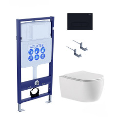 SET AQUATEK ЕВРОПА cmp017 (рама AQUATEK Standard INS-0000012, клавиша KDI-0000017, крепеж KKI-0000002+унитаз ЕВРОПА AQ1106-00 с тонким сиденьем sc)