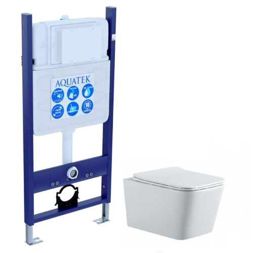 SET AQUATEK ЛИБРА N-14 (рама AQUATEK Standard INS-0000014(без клавиши и крепежа)+унитаз ЛИБРА New AQ0530N-00 с тонким сиденьем soft-close