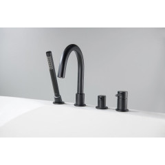 AQ1348MB ЕВРОПА смеситель на борт ванны на 4 отв., матовый черный