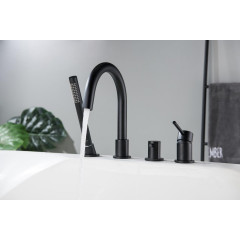 AQ1348MB ЕВРОПА смеситель на борт ванны на 4 отв., матовый черный