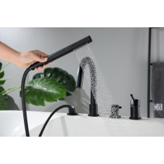 AQ1348MB ЕВРОПА смеситель на борт ванны на 4 отв., матовый черный