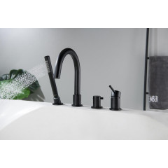 AQ1348MB ЕВРОПА смеситель на борт ванны на 4 отв., матовый черный