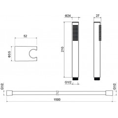 AQ2034CR ЕВРОПА душевой набор 1jet