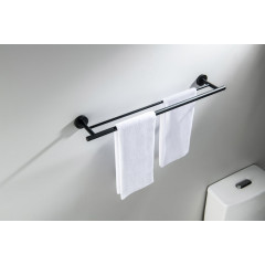 AQ4230MB ОБЕРОН полотенцедержатель двойной 600 мм, матовый черный