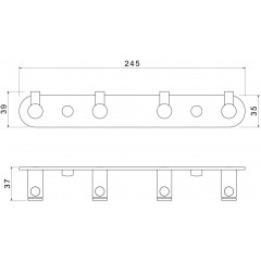 AQ4123CR ЕВРОПА планка с 4 крючками