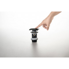 AQ6004MB сливной набор для раковины Push-open с переливом, крышка квадратная, матовый черный