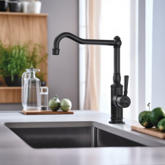 AQ1580MB КЛАССИК смеситель для кухни, матовый черный