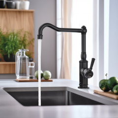 AQ1580MB КЛАССИК смеситель для кухни, матовый черный