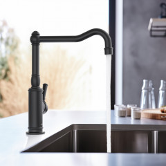 AQ1580MB КЛАССИК смеситель для кухни, матовый черный