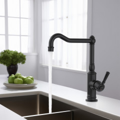 AQ1580MB КЛАССИК смеситель для кухни, матовый черный