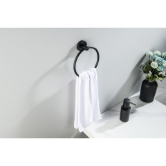 AQ4212MB ОБЕРОН полотенцедержатель кольцо, матовый черный