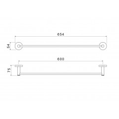 AQ4114BG ЕВРОПА полотенцедержатель 600 мм, шлиф. золото
