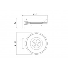 AQ4203BG ОБЕРОН мыльница, шлиф. золото