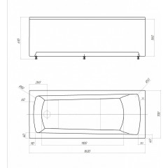 Либра-160х70 NEW пустая с фр.экр. (слив слева)