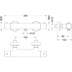 AQ1363MB ЕВРОПА термостатический смеситель для душа, матовый черный