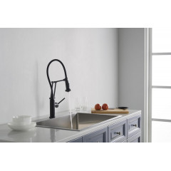 AQ1388MB ЕВРОПА смеситель для кухни 2 jet (профессиональный), матовый черный