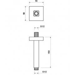AQ2172CR держатель верхнего душа потолочный 150 мм