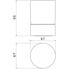 AQ4428MB ЛИРА стакан настольный, матовый черный