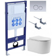 SET AQUATEK МИЯ 4в1 (рама AQUATEK Standard INS-0000012+ кркпеж KKI-0000002+клавиша KDI-0000019+унитаз МИЯ AQ2004-00 с тонким сиденьем soft-close