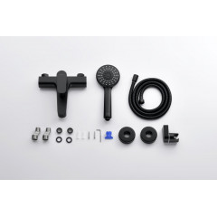 AQ1249MB ОБЕРОН смеситель для ванны с душевым набором 3jet, матовый черный