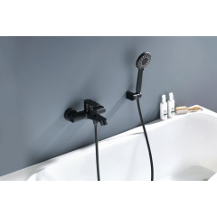 AQ1249MB ОБЕРОН смеситель для ванны с душевым набором 3jet, матовый черный