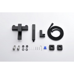 AQ1649MB ЛИБРА смеситель для ванны с душевым набором 1jet, матовый черный