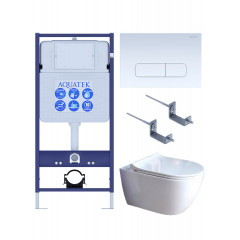 SET AQUATEK ПОЛАРИС (рама AQUATEK Standard INS-0000012+унитаз ПОЛАРИС AQ0700-01 с тонким сиденьем soft-close+ крепеж KKI-0000002 +панель KDI-0000013)