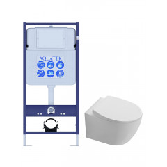 SET AQUATEK СИРИУС (рама AQUATEK Standard INS-0000012(без клавиши и крепежа) + унитаз AQ1582T-00 СИРИУС TORNADO с тонким сиденьем soft-close)