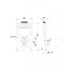 SET AQUATEK ЛИБРА T-TDI002 рама Standard INS-0000018+унитаз AQ1505T-00 с тонким сиденьем soft-close+крепление KKI-0000002 +кнопка TDI-0000002
