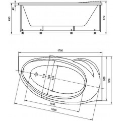 Бетта 170 прав.пустая с фр.экр.