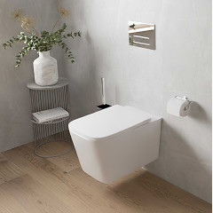 AQ0530-00 ЛИБРА Унитаз подвесной безободковый 515*350*355мм, тонкое сиденье с механизмом плавного закрывания, крепеж