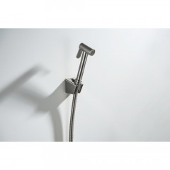AQ2054BGM гигиенический ручной душ со шлангом 120 см и держателем, оружейная сталь (шлиф. черный хром)