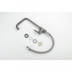 AQ1781BGM ЛУГАНО смеситель для кухни (квадратный излив), оружейная сталь (шлиф. черный хром)