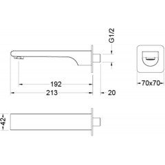 AQ1441MB ЛИРА излив для ванны 192 мм, матовый черный