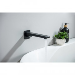 AQ1441MB ЛИРА излив для ванны 192 мм, матовый черный