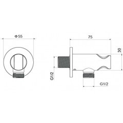 AQ2460MB шланговое подсоединение с держателем, матовый черный