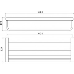 AQ4415MB ЛИРА полка для полотенец, матовый черный
