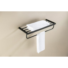 AQ4415MB ЛИРА полка для полотенец, матовый черный