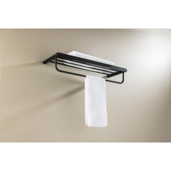 AQ4415MB ЛИРА полка для полотенец, матовый черный