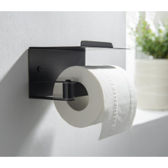 AQ4929MB ЛИБРА бумагодержатель с полкой, матовый черный