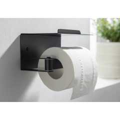 AQ4929MB ЛИБРА бумагодержатель с полкой, матовый черный