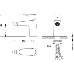AQ1118MB БЕТТА смеситель для биде, матовый черный