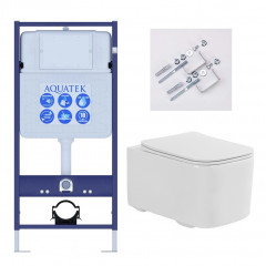 SET AQUATEK КВАДРО T-KKI (рама AQUATEK Standard INS-0000012+крепежа KKI-0000002 +унитаз AQ1515T-00 КВАДРО с тонким сиденьем soft-close)